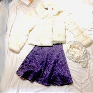 Purple and Gray Velvet Dress.